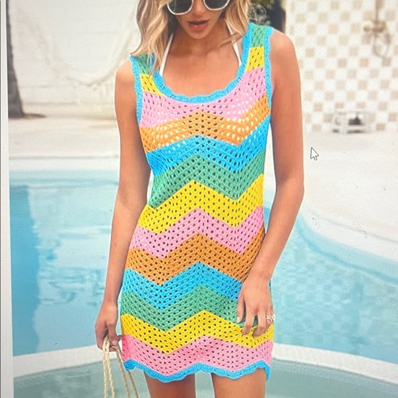 anrabess Other - Sleeveless Beach Crochet Cover Up